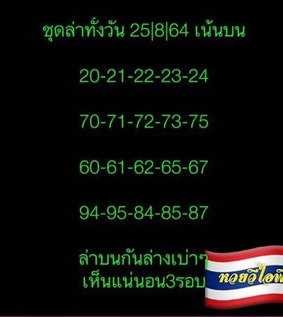 หวยหุ้นวันนี้ 25/8/64 ชุดที่5