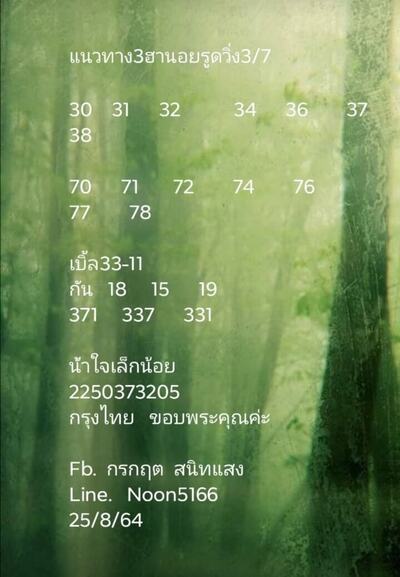 หวยฮานอยวันนี้ 25/8/64 ชุดที่14