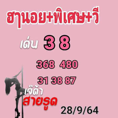 หวยฮานอยวันนี้28/8/64 ชุดที่6