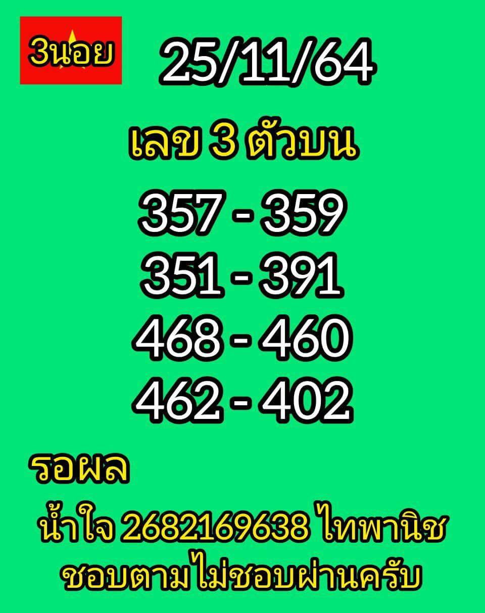 หวยฮานอยวันนี้ 25/11/64 ชุดที่1