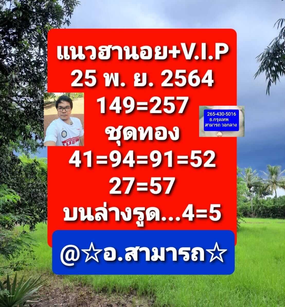 หวยฮานอยวันนี้ 25/11/64 ชุดที่15