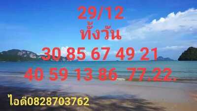 หวยหุ้นวันนี้ 29/12/64ชุดที่1