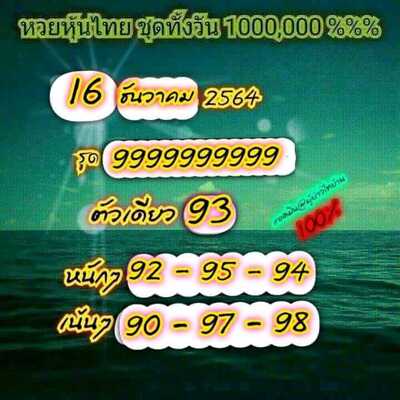 หวยหุ้นวันนี้ 16/12/64 ชุดที่10