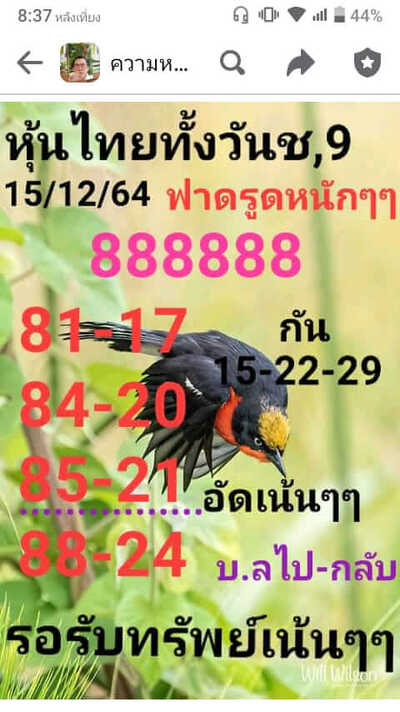 หวยหุ้นวันนี้ 15/12/64 ชุดที่11