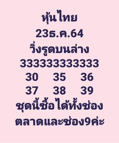 หวยหุ้นวันนี้ 23/12/64 ชุดที่4