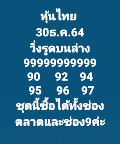 หวยหุ้นวันนี้30/12/64 ชุดที่4