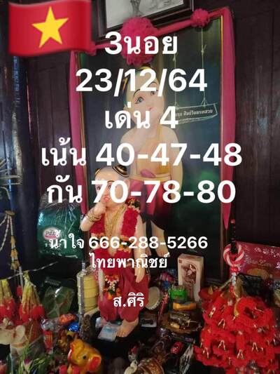 หวยฮานอยวันนี้ 23/12/64 ชุดที่12