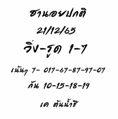 หวยฮานอยวันนี้ 21/12/64 ชุดที่13