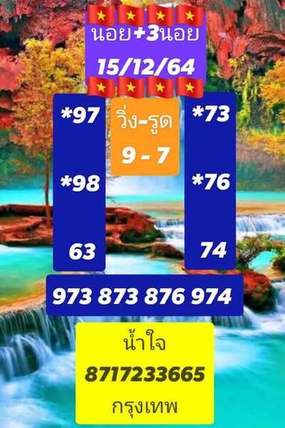 หวยฮานอยวันนี้ 15/12/64 ชุดที่5