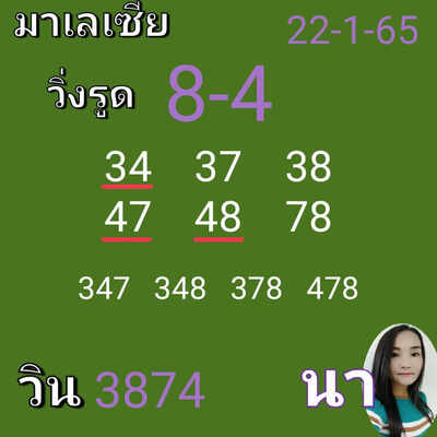 หวยมาเลย์วันนี้ 22/1/65ชุดที่1