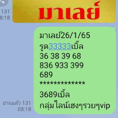 หวยมาเลย์วันนี้ 26/1/65ชุดที่4