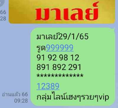 หวยมาเลย์วันนี้29/1/65 ชุดที่6