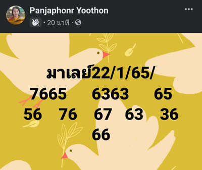 หวยมาเลย์วันนี้ 22/1/65ชุดที่7