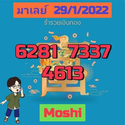 หวยมาเลย์วันนี้29/1/65 ชุดที่7