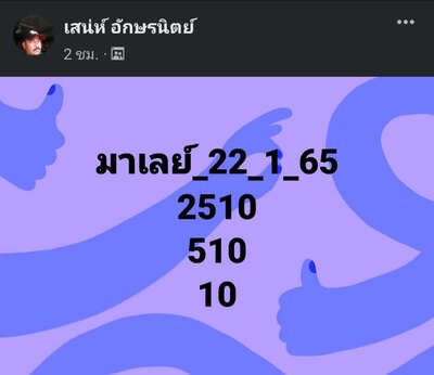 หวยมาเลย์วันนี้ 22/1/65ชุดที่9