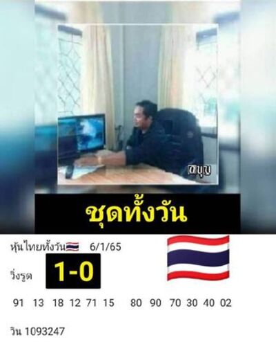 หวยหุ้นวันนี้ 6/1/65 ชุดที่12