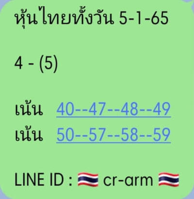 หวยหุ้นวันนี้ 5/1/65ชุดที่4