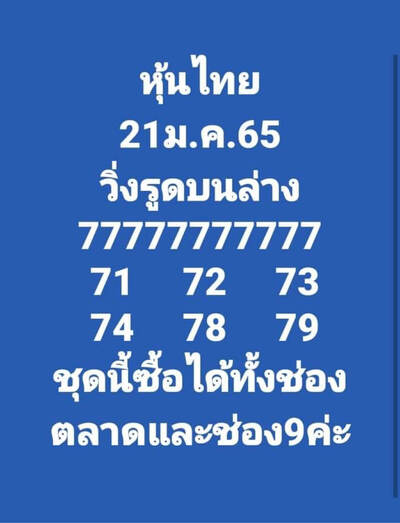 หวยหุ้นวันนี้ 21/1/65ชุดที่7