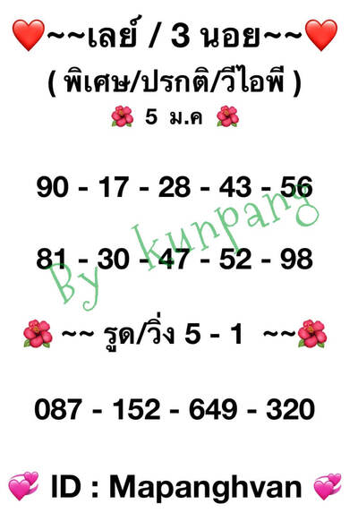 หวยฮานอยวันนี้ 5/1/65ชุดที่1