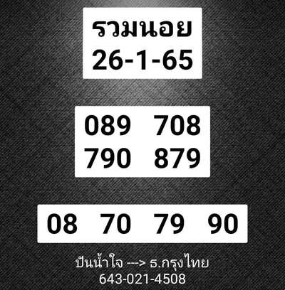 หวยฮานอยวันนี้ 26/1/65ชุดที่1