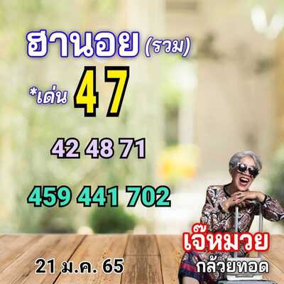 หวยฮานอยวันนี้ 21/1/65ชุดที่12