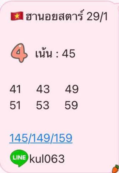 หวยฮานอยวันนี้ 29/1/65 ชุดที่13