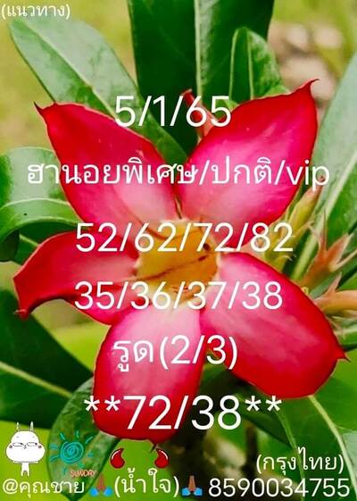 หวยฮานอยวันนี้ 5/1/65ชุดที่3