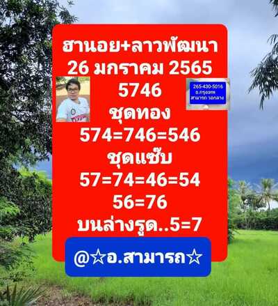 หวยฮานอยวันนี้ 26/1/65ชุดที่7