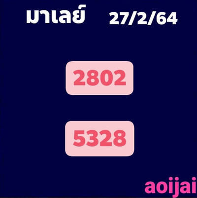 หวยมาเลย์วันนี้27/2/65 ชุดที่11