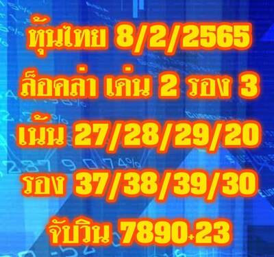 หวยหุ้นวันนี้ 8/2/65ชุดที่4