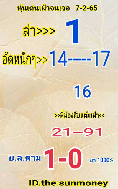 หวยหุ้นวันนี้ 7/2/65ชุดที่5