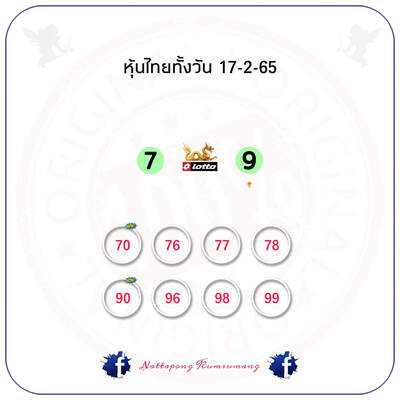 หวยหุ้นวันนี้17/2/65 ชุดที่6