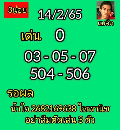 หวยฮานอยวันนี้ 14/2/65ชุดที่2