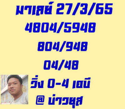 หวยมาเลย์วันนี้27/3/65ชุดที่7