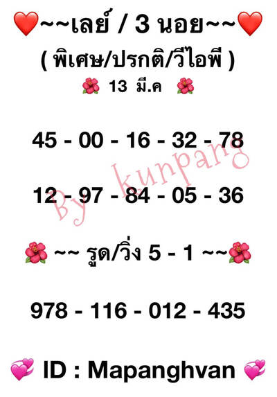 หวยมาเลย์วันนี้13/3/65 ชุดที่7