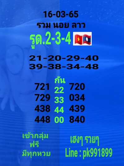 หวยลาววันนี้ 16/3/65ชุดที่10