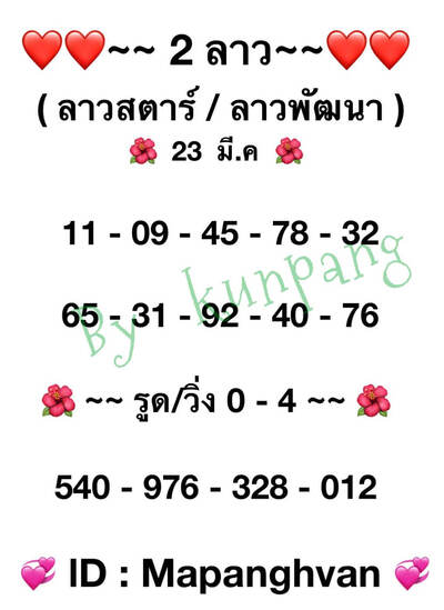 หวยลาววันนี้ 23/3/65ชุดที่3