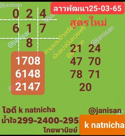 หวยลาววันนี้25/3/65ชุดที่7