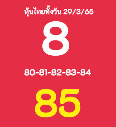 หวยหุ้นวันนี้ 29/3/65ชุดที่1