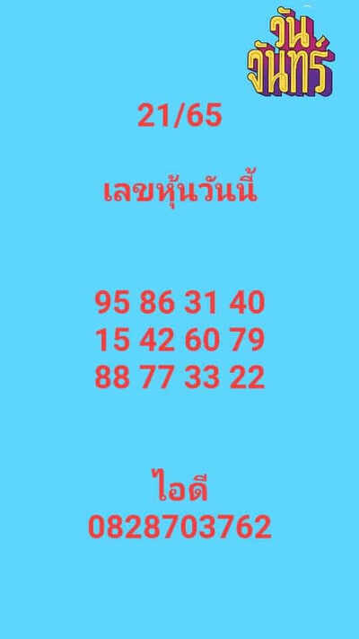 หวยหุ้นวันนี้ 21/3/65ชุดที่2