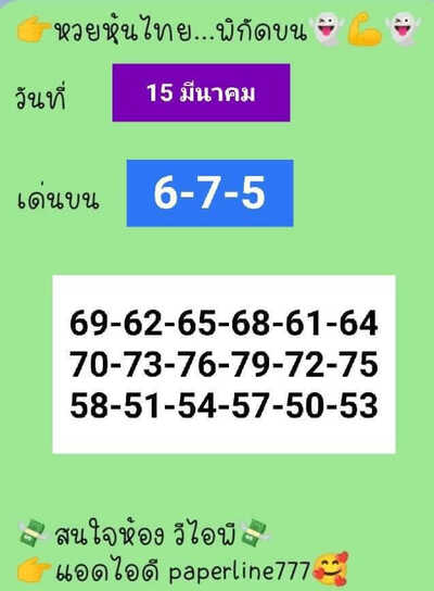 หวยหุ้นวันนี้ 15/3/65ชุดที่3