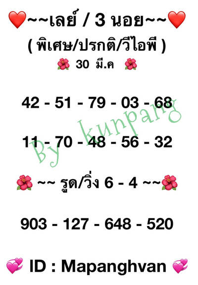 หวยฮานอยวันนี้ 30/3/65ชุดที่1