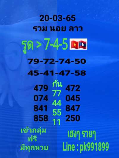 หวยฮานอยวันนี้20/3/65ชุดที่11