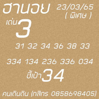 หวยฮานอยวันนี้ 23/3/65ชุดที่11