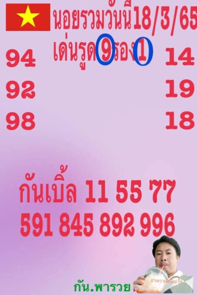 หวยฮานอยวันนี้ 18/3/65ชุดที่3