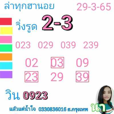 หวยฮานอยวันนี้ 29/3/65ชุดที่5