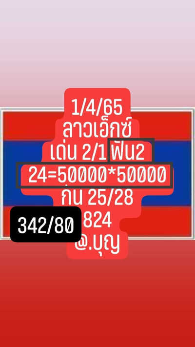 หวยลาววันนี้ 1/4/65ชุดที่7