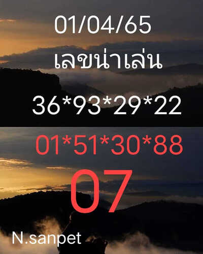 หวยหุ้นวันนี้1/4/65ชุดที่12