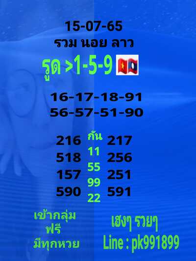 หวยลาววันนี้15/7/65 ชุดที่3