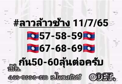 หวยลาววันนี้ 11/7/65ชุดที่6